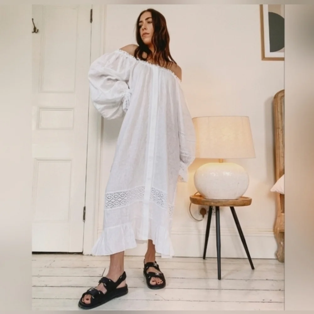 Sleeper Paloma 100% linen midi dress - Picture 3 of 15